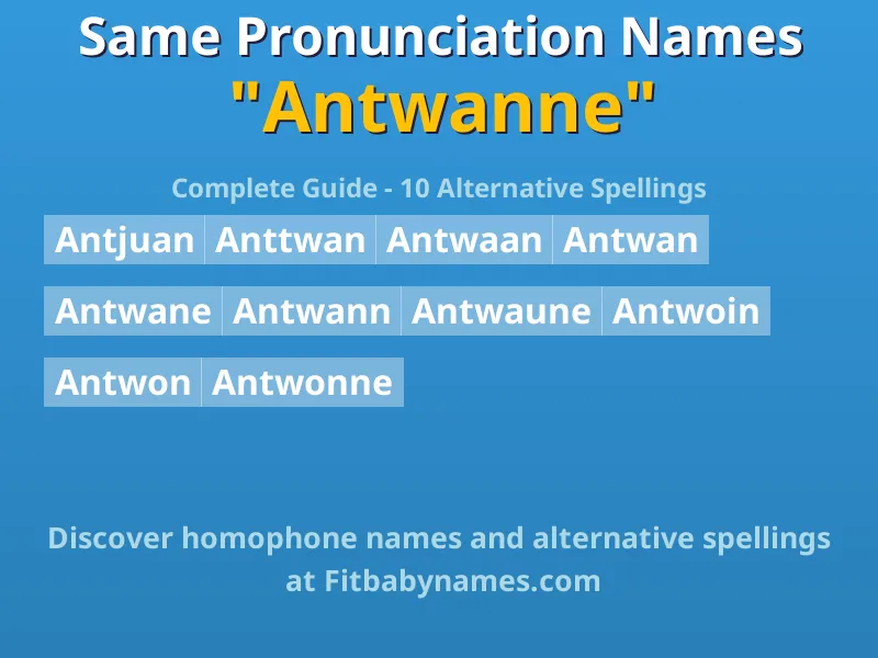 Infographic: Antwanne same pronunciation names, similar names, and homophone names