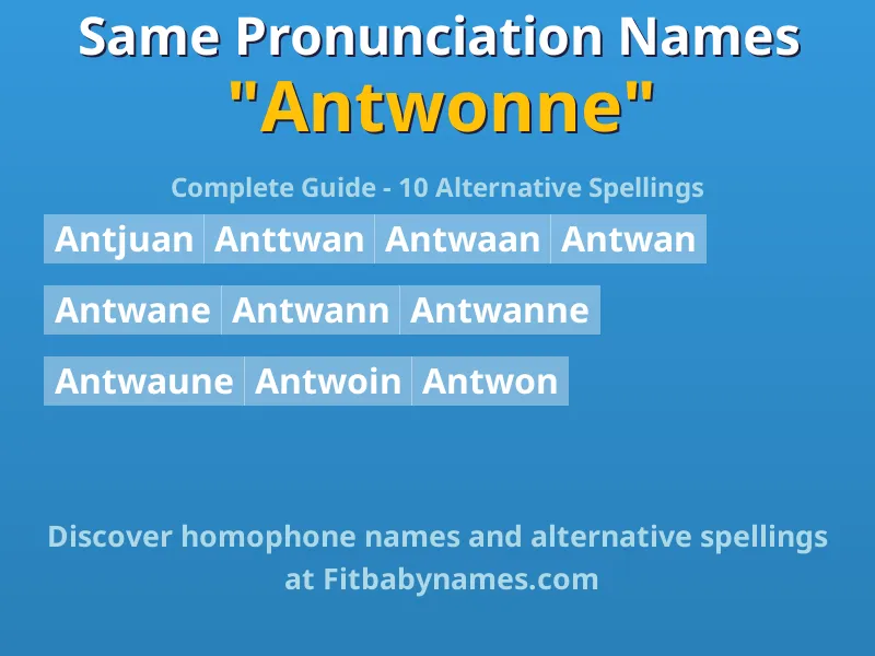 Infographic: Antwonne same pronunciation names, similar names, and homophone names