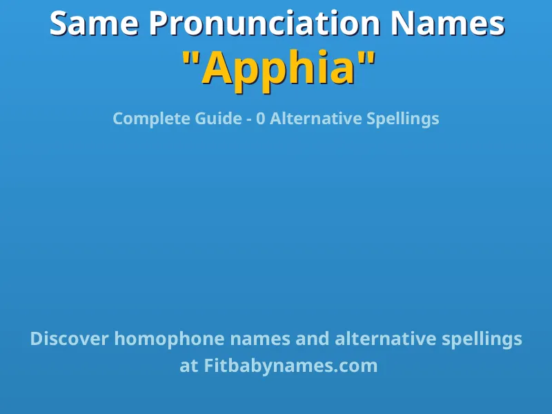 Infographic: Apphia same pronunciation names, similar names, and homophone names