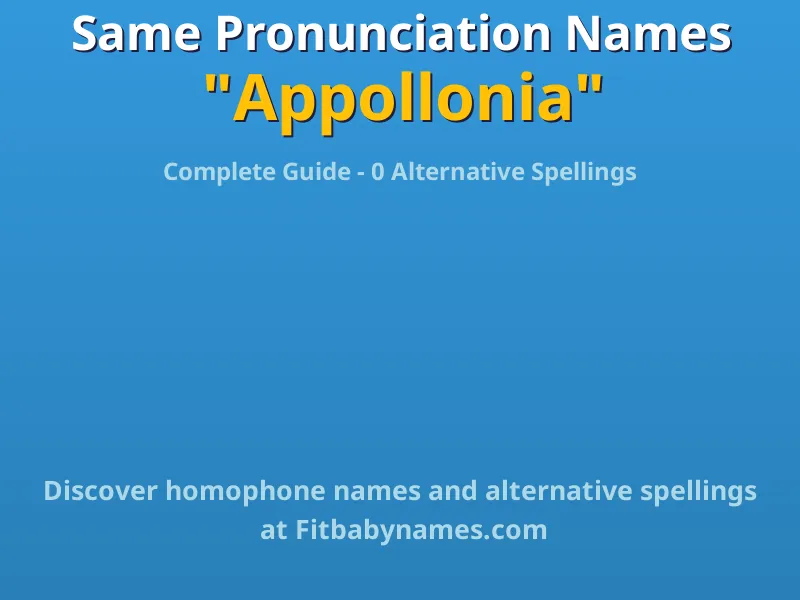 Infographic: Appollonia same pronunciation names, similar names, and homophone names