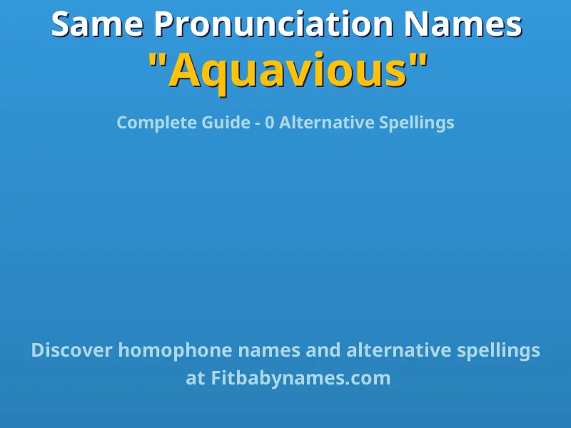 Infographic: Aquavious same pronunciation names, similar names, and homophone names
