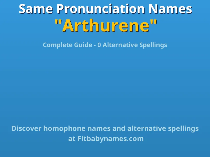 Infographic: Arthurene same pronunciation names, similar names, and homophone names
