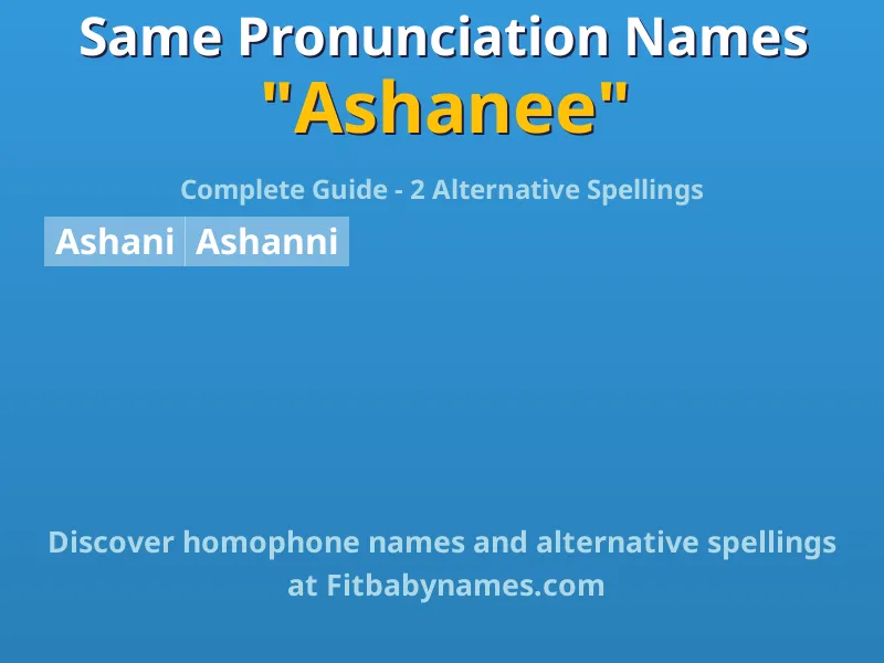 Infographic: Ashanee same pronunciation names, similar names, and homophone names