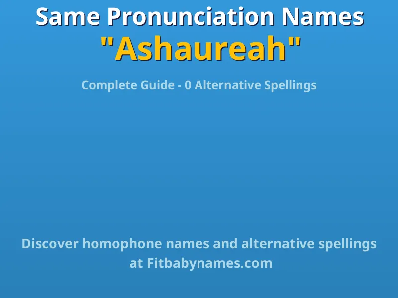 Infographic: Ashaureah same pronunciation names, similar names, and homophone names