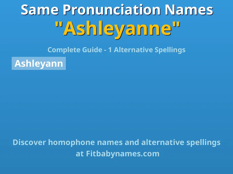 Infographic: Ashleyanne same pronunciation names, similar names, and homophone names