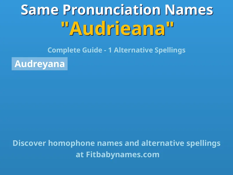 Infographic: Audrieana same pronunciation names, similar names, and homophone names