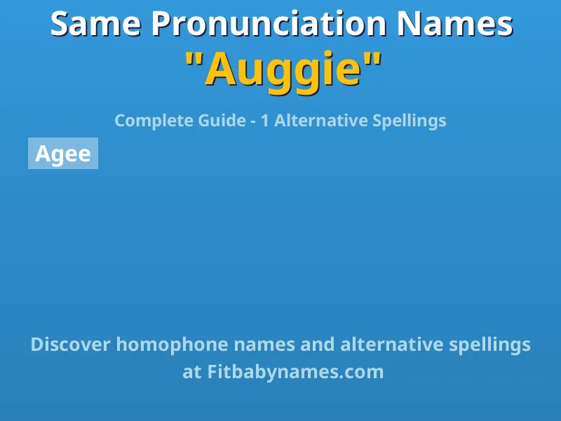 Infographic: Auggie same pronunciation names, similar names, and homophone names