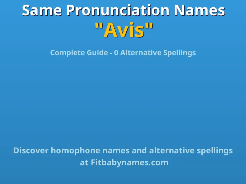 Infographic: Avis same pronunciation names, similar names, and homophone names