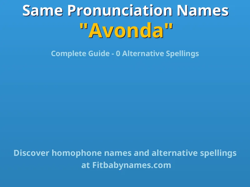 Infographic: Avonda same pronunciation names, similar names, and homophone names