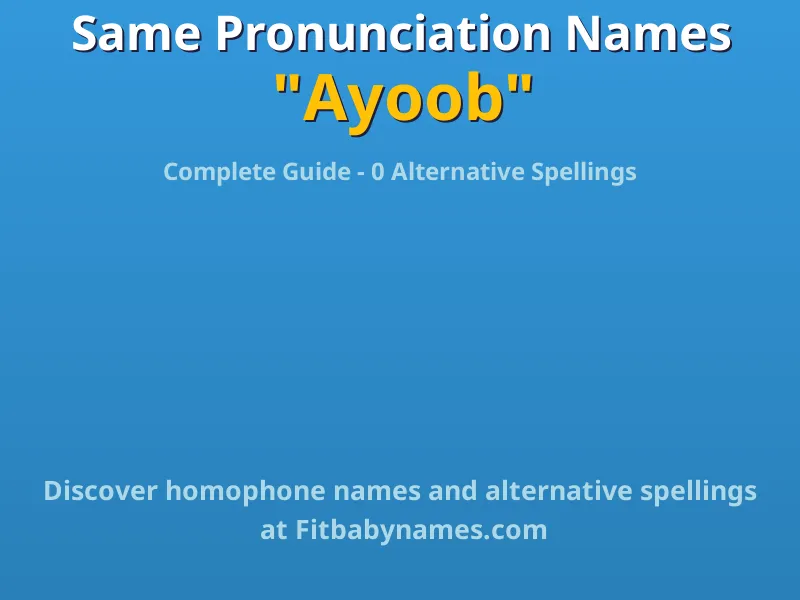 Infographic: Ayoob same pronunciation names, similar names, and homophone names