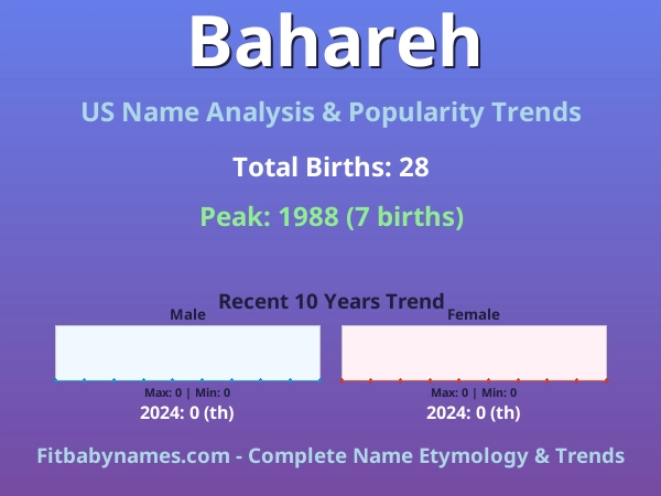 Infographic: Bahareh name meaning, origin, and popularity trends in the United States (US baby name analysis chart)