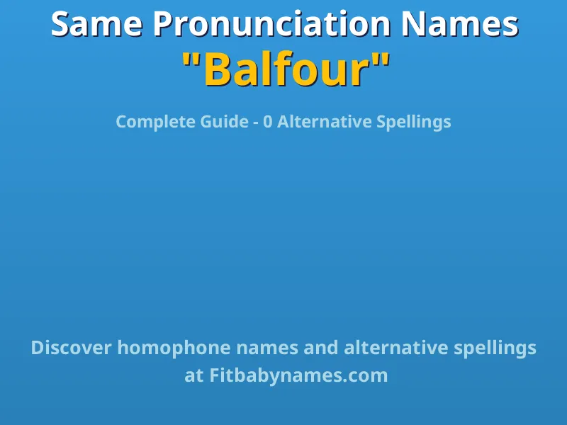 Infographic: Balfour same pronunciation names, similar names, and homophone names