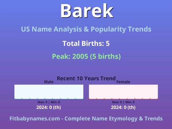 Infographic: Barek name meaning, origin, and popularity trends in the United States (US baby name analysis chart)