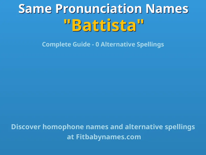 Infographic: Battista same pronunciation names, similar names, and homophone names
