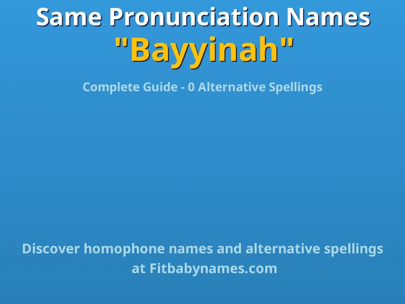 Infographic: Bayyinah same pronunciation names, similar names, and homophone names