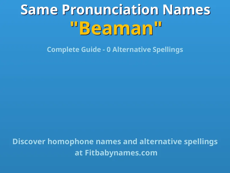 Infographic: Beaman same pronunciation names, similar names, and homophone names