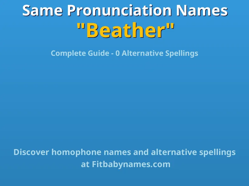 Infographic: Beather same pronunciation names, similar names, and homophone names