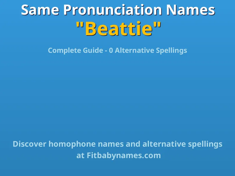 Infographic: Beattie same pronunciation names, similar names, and homophone names