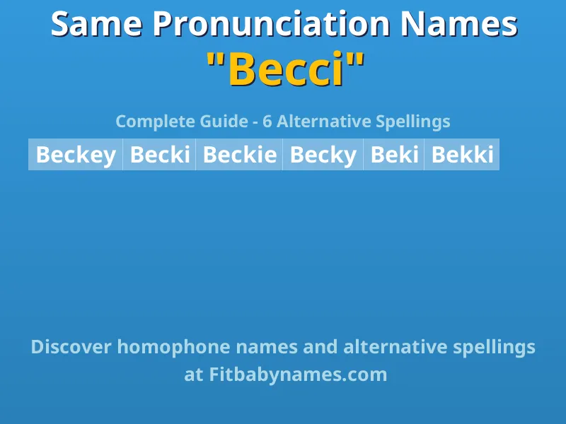 Infographic: Becci same pronunciation names, similar names, and homophone names
