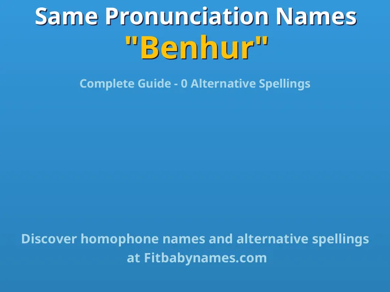 Infographic: Benhur same pronunciation names, similar names, and homophone names