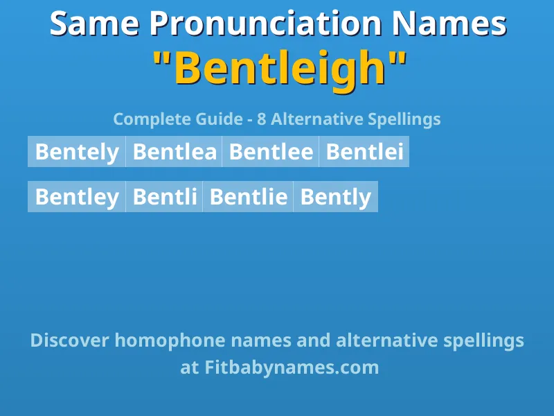 Infographic: Bentleigh same pronunciation names, similar names, and homophone names