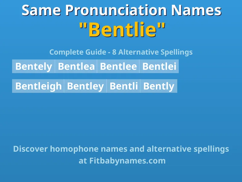 Infographic: Bentlie same pronunciation names, similar names, and homophone names