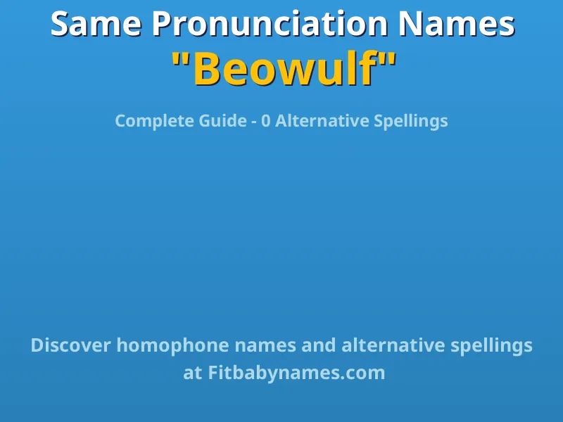 Infographic: Beowulf same pronunciation names, similar names, and homophone names