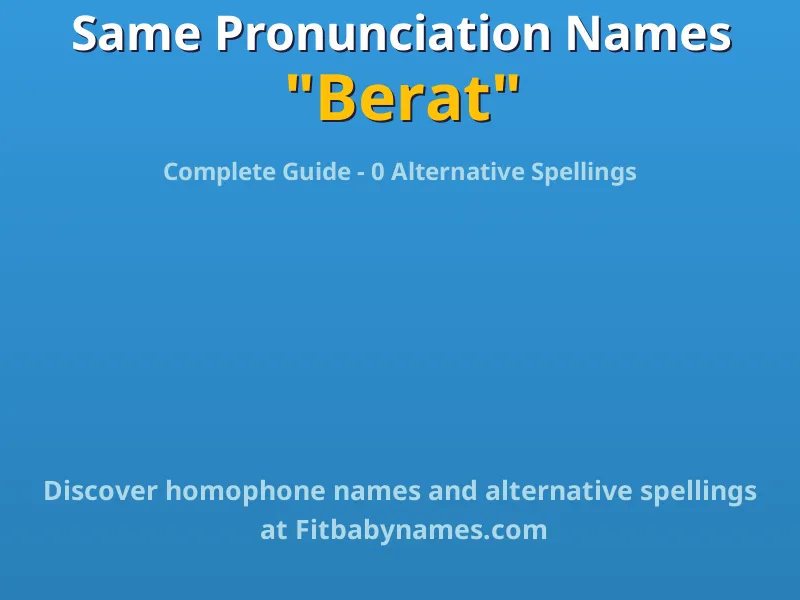 Infographic: Berat same pronunciation names, similar names, and homophone names