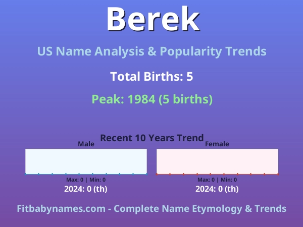 Infographic: Berek name meaning, origin, and popularity trends in the United States (US baby name analysis chart)