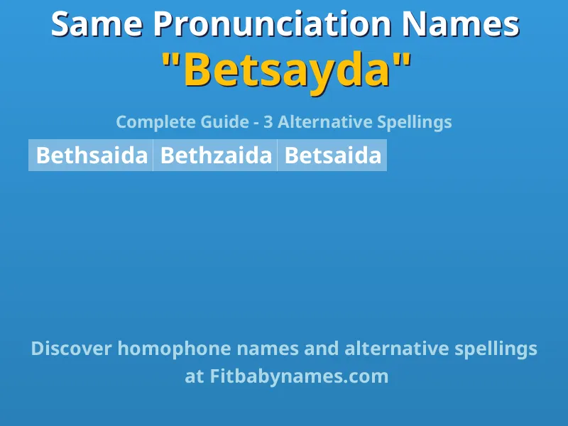 Infographic: Betsayda same pronunciation names, similar names, and homophone names
