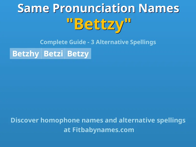 Infographic: Bettzy same pronunciation names, similar names, and homophone names