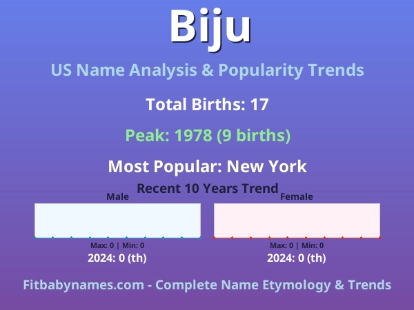 Infographic: Biju name meaning, origin, and popularity trends in the United States (US baby name analysis chart)