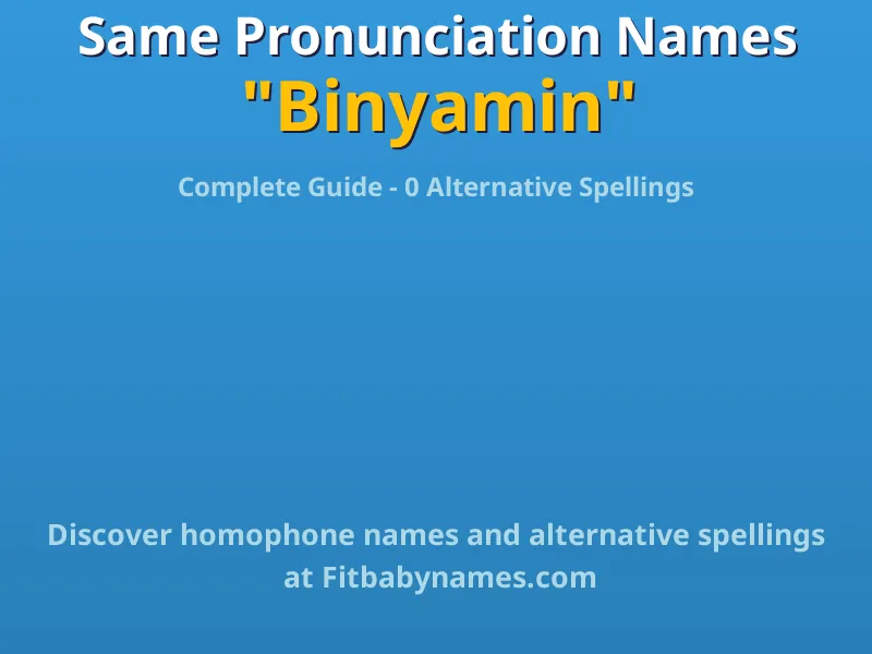 Infographic: Binyamin same pronunciation names, similar names, and homophone names