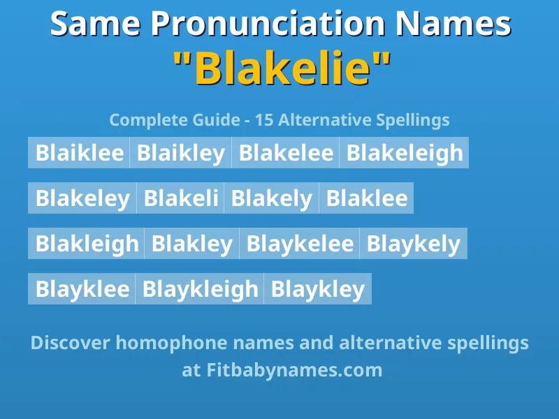 Infographic: Blakelie same pronunciation names, similar names, and homophone names