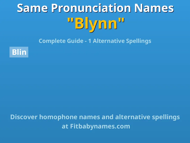Infographic: Blynn same pronunciation names, similar names, and homophone names