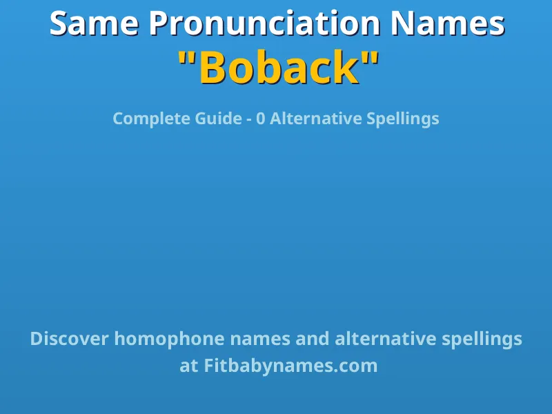 Infographic: Boback same pronunciation names, similar names, and homophone names
