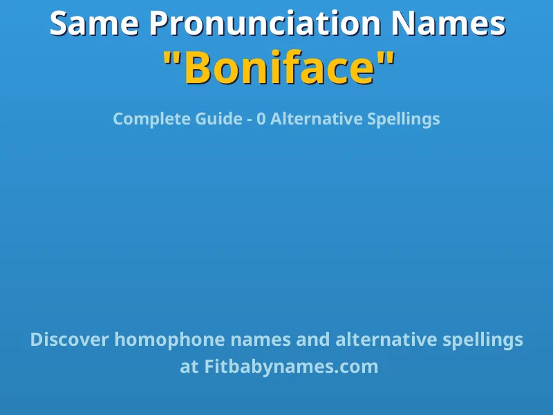 Infographic: Boniface same pronunciation names, similar names, and homophone names