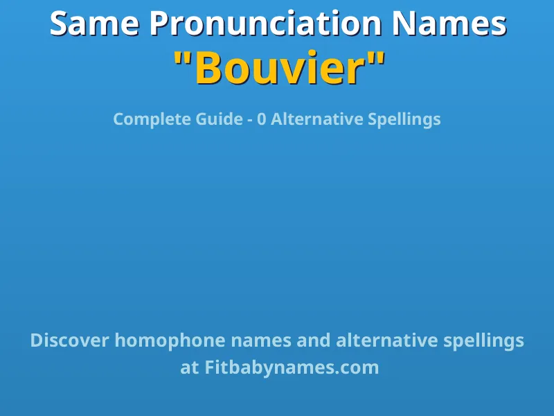 Infographic: Bouvier same pronunciation names, similar names, and homophone names