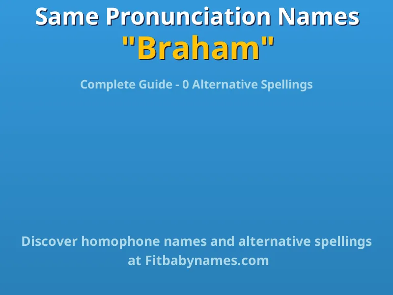 Infographic: Braham same pronunciation names, similar names, and homophone names