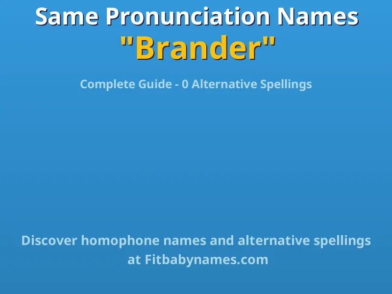 Infographic: Brander same pronunciation names, similar names, and homophone names