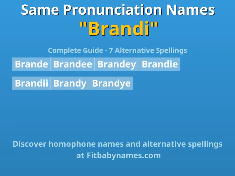 Infographic: Brandi same pronunciation names, similar names, and homophone names