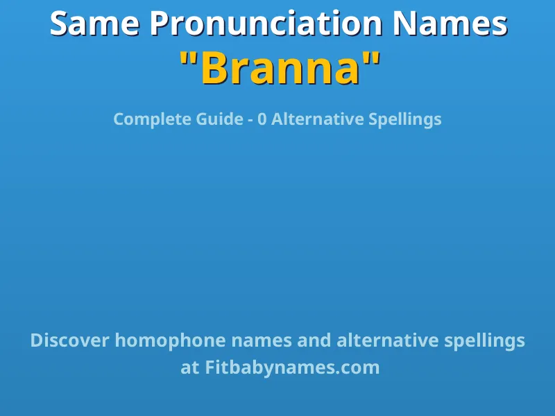 Infographic: Branna same pronunciation names, similar names, and homophone names