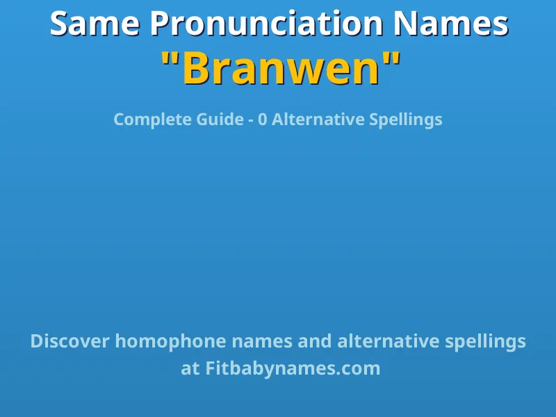 Infographic: Branwen same pronunciation names, similar names, and homophone names
