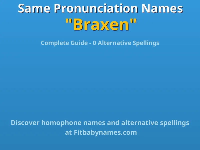 Infographic: Braxen same pronunciation names, similar names, and homophone names
