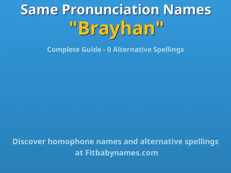 Infographic: Brayhan same pronunciation names, similar names, and homophone names