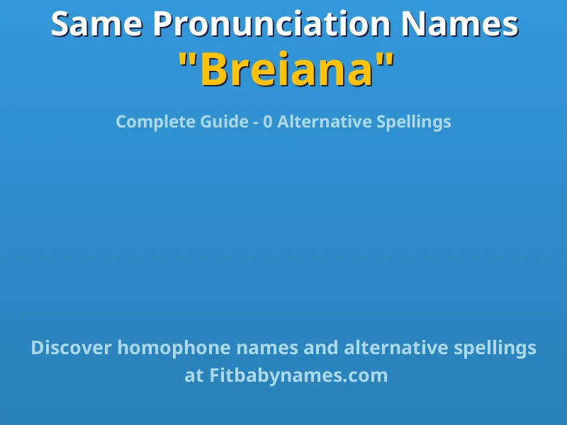 Infographic: Breiana same pronunciation names, similar names, and homophone names