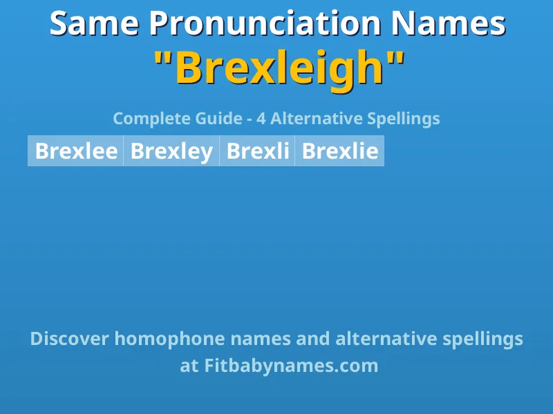Infographic: Brexleigh same pronunciation names, similar names, and homophone names