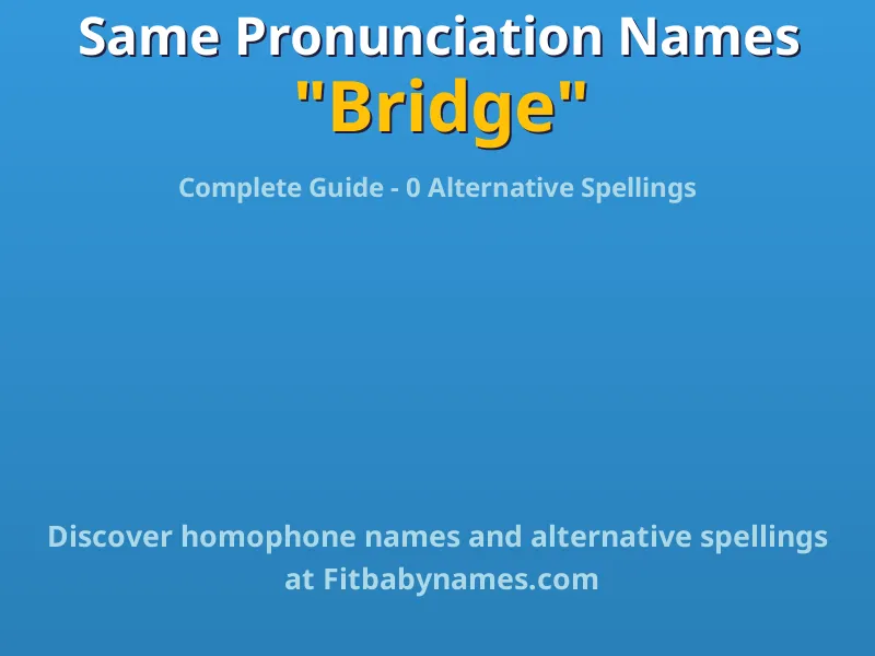 Infographic: Bridge same pronunciation names, similar names, and homophone names