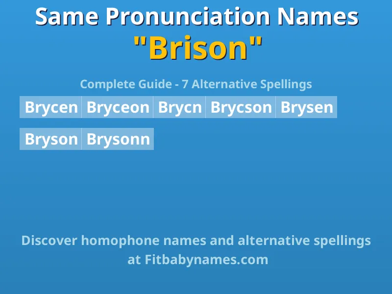 Infographic: Brison same pronunciation names, similar names, and homophone names