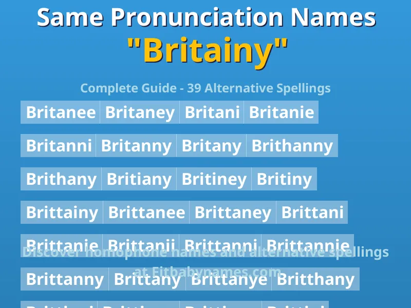 Infographic: Britainy same pronunciation names, similar names, and homophone names